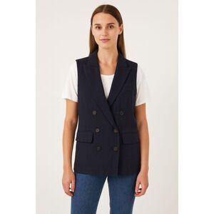 MOUSSY Cotton Linen Vest Jacket Navy Sz 2‎